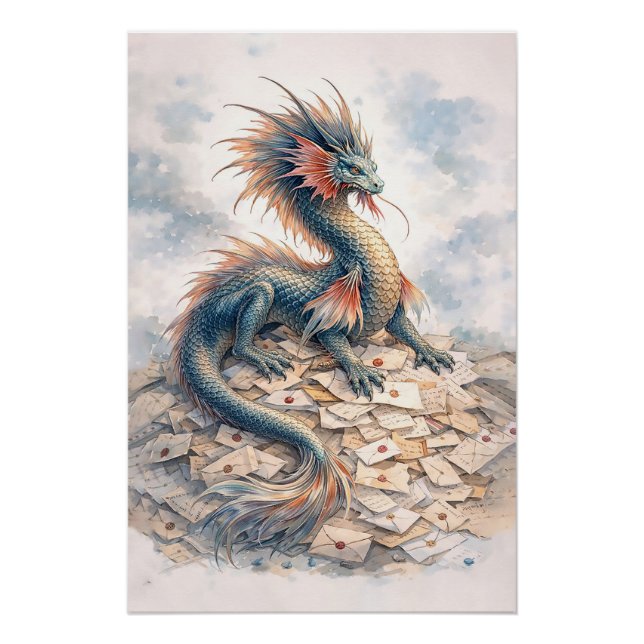 Poster Lettres de dragon aquatique (Devant)
