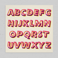 Lettres de l'Alphabet Rétro Cool Littératie