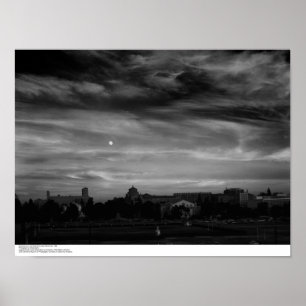 Poster Lever de lune près de Residence Halls, novembre 19