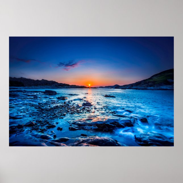 Poster Lever De Soleil Au-Dessus D'Horizon À Seashore À L (Devant)