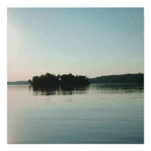 Poster Lever de soleil sur lac calme
