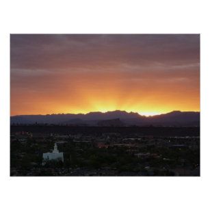 Poster Lever de soleil sur le paysage de St. George Utah
