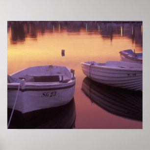 Poster Lever de soleil sur le port de Stari Grad avec des
