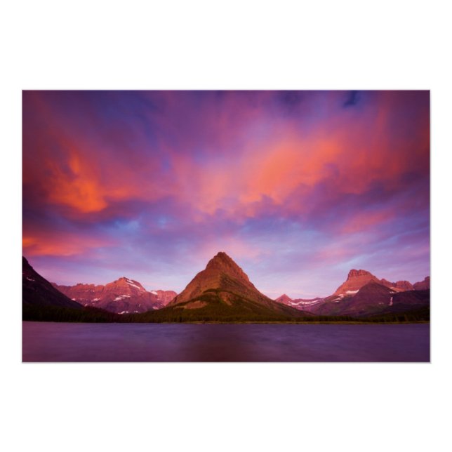 Poster Lever du soleil sur Glacier (Devant)