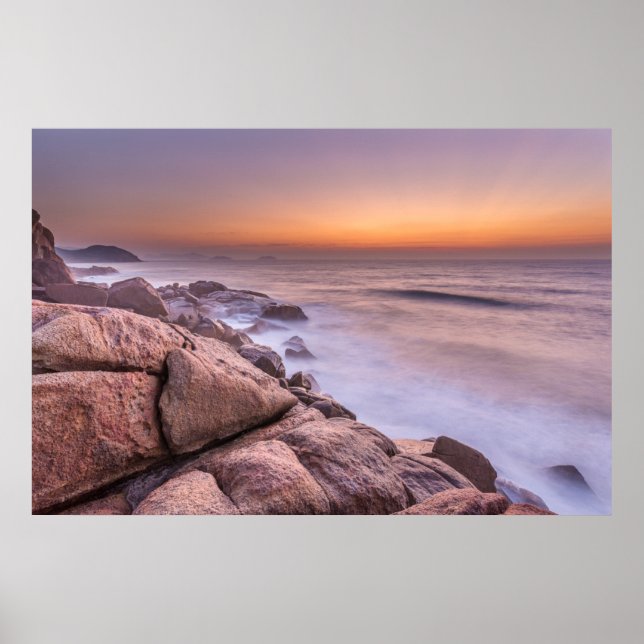 Poster Lever Du Soleil Sur La Plage Guarda Do Embau (Devant)