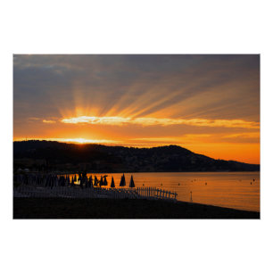 Poster Lever Du Soleil Sur La Promenade Des Anglais