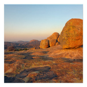 Poster Lever du soleil sur les collines de Matobo