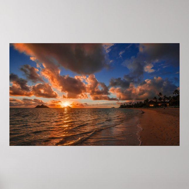 Poster Lever Du Soleil Sur L'Île De Mokulua (Devant)