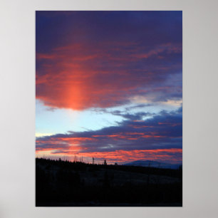 Poster Lever du soleil sur Swan Lake Flat