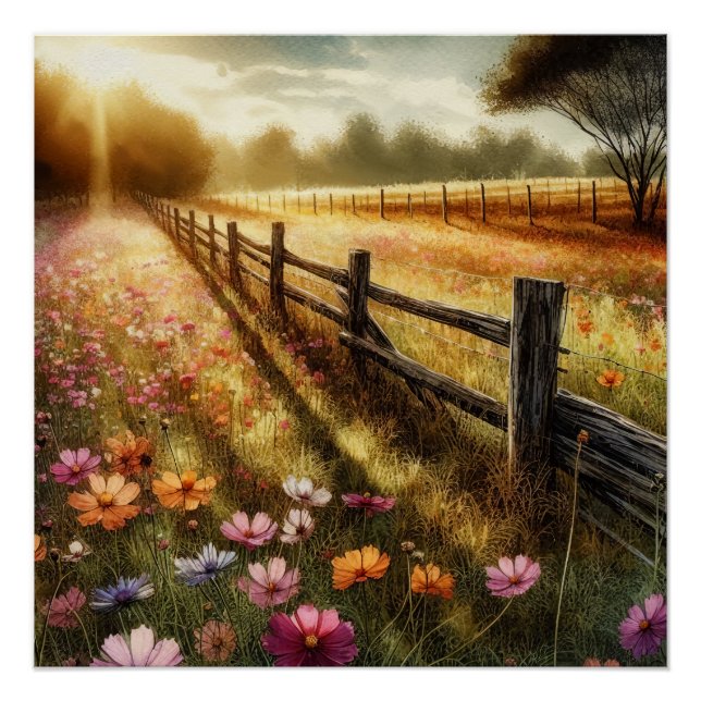 Poster Lever floral du pré (Devant)