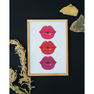 Poster Lèvres Art Mur, Lèvres Décor Mur Art Moderne