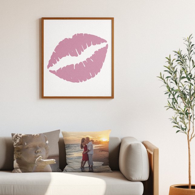 Poster Lèvres Rose rose roux (Dusty Rose Pink Lipstick Lips Poster)