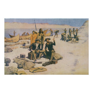 Poster Lewis et Clark chez le fleuve Columbia