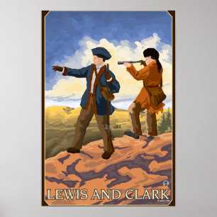 Poster Lewis et Clark Explorer l'Ouest