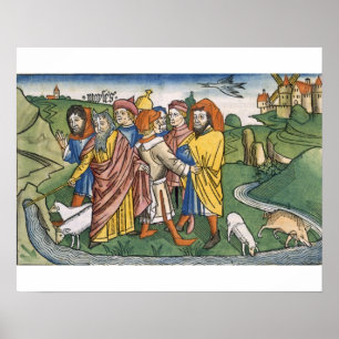 Poster L'exode 17 1-7 Moïse fait l'écoulement d'eau à