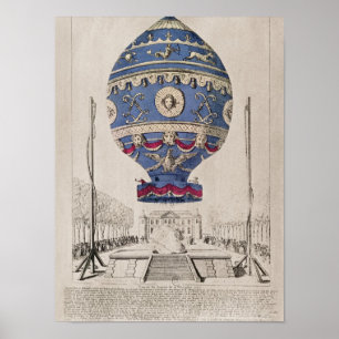 Poster L'expérience du ballon des frères de Montgolfier