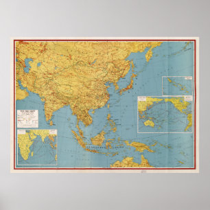 Poster L'Extrême Orient et les secteurs contigus (carte