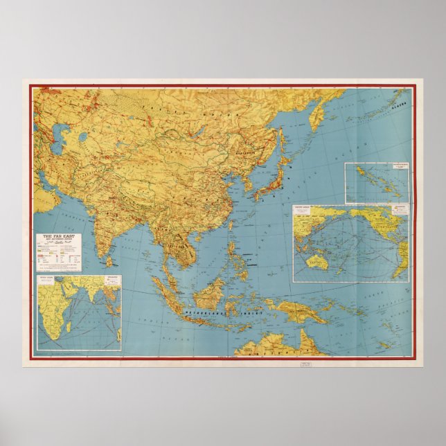 Poster L'Extrême-Orient et les zones adjacentes (Carte 19 (Devant)