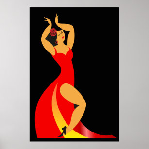 Poster LG. Série de danseuses flamenco