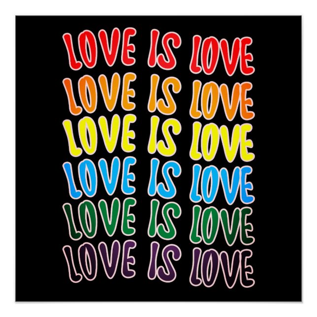 Poster LgbtqLove is Love Typography (Devant)