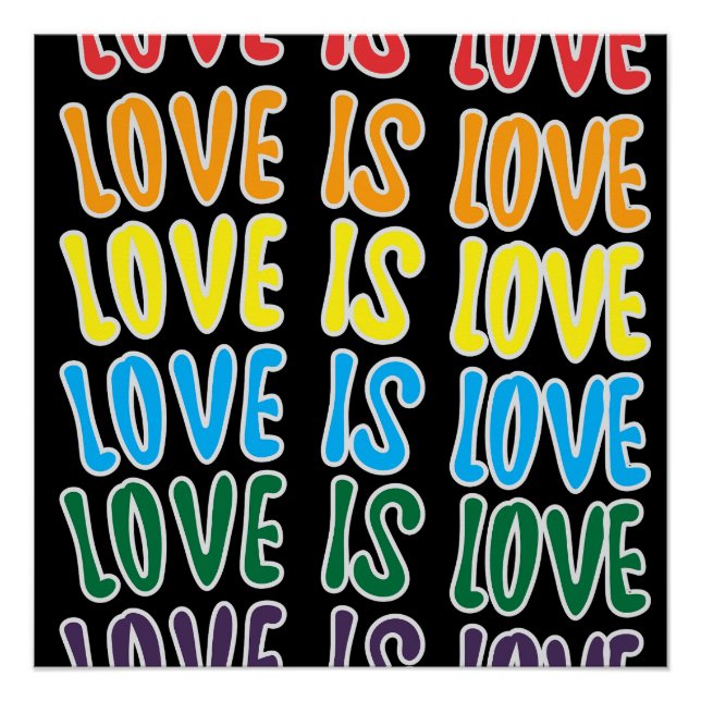Poster LgbtqLove is Love Typography (Devant)