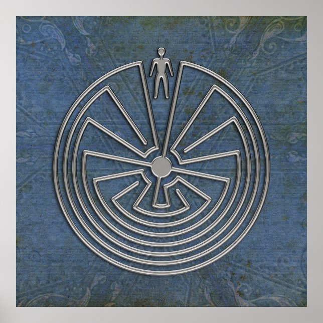 Poster L'homme dans le Maze - argent (Devant)