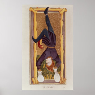 Poster L'homme pendu, carte tarot, français
