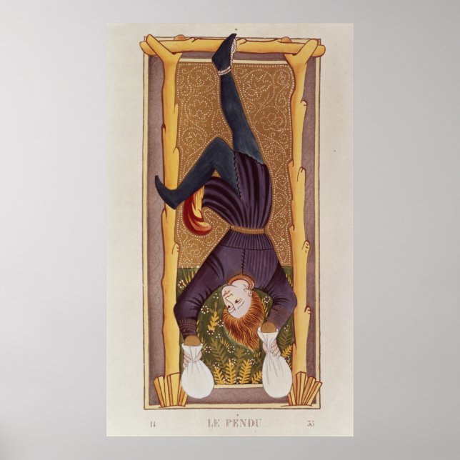 Poster L'homme pendu, carte tarot, français (Devant)