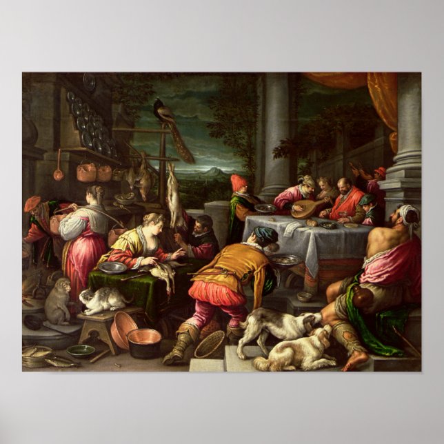 Poster L'homme riche et Lazare, 1590-95 (Devant)