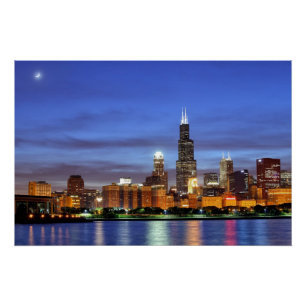 Poster L'horizon de Chicago du planétarium d'Adler