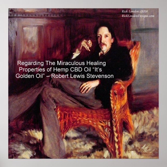 Poster L'huile de CBD de Robert Louis Stevenson est dorée (Devant)