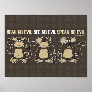Poster L'humour de Hear No Evil Monkey