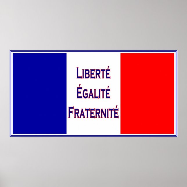 Poster Liberté, Egalité, Fraternité Drapeau Français Bast (Devant)