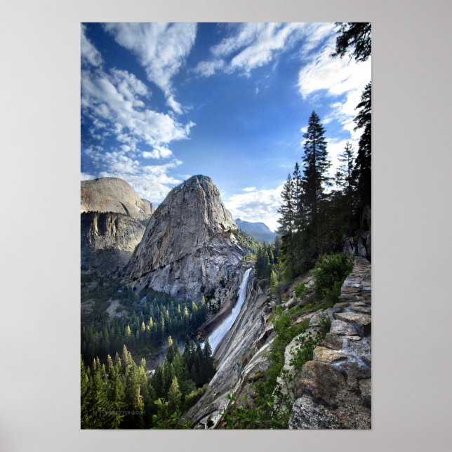 Poster Liberty Casquette et Nevada Fall - John Muir Trail (Devant)