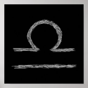Poster Libra. Signe astrologique zodiaque.