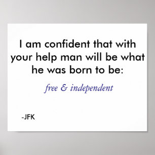 Poster Libre et indépendant - bleu