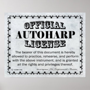 Poster Licence Autoharp