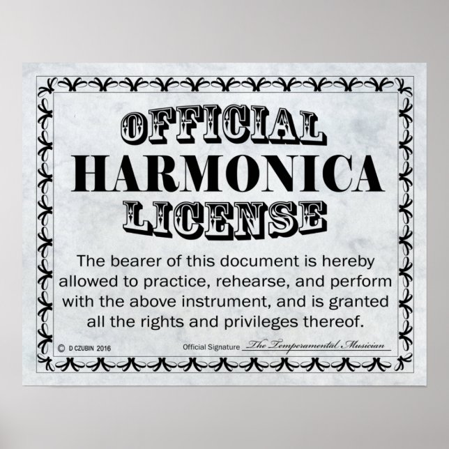 Poster Licence Harmonica (Devant)