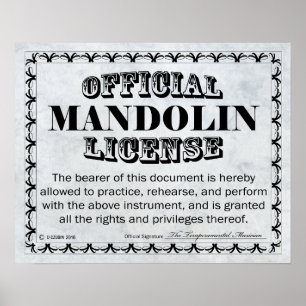 Poster Licence Mandolin