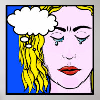 Lichtenstein Style bande dessinée dame pleurer