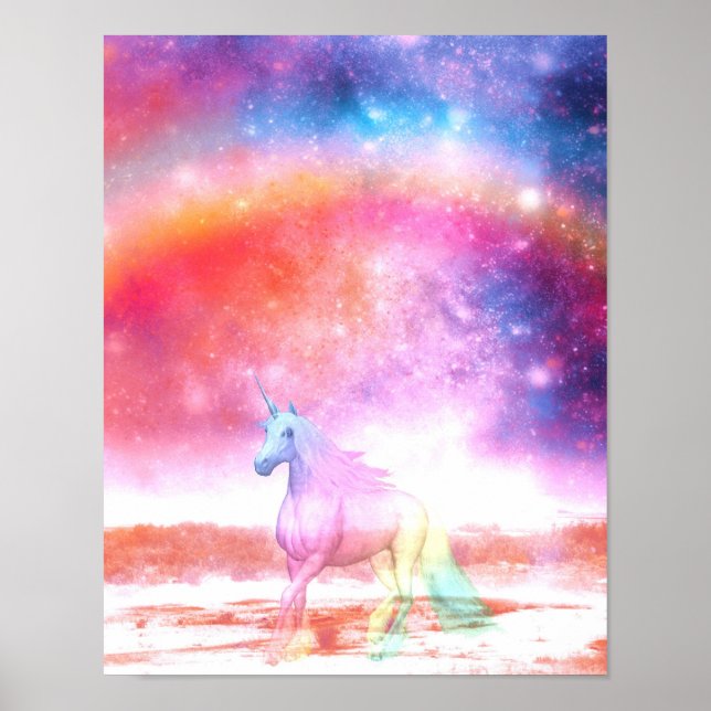 Poster licorne arc-en-ciel (Devant)
