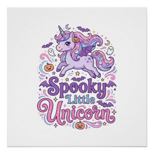 Poster Licorne Chemise Rétro de Licorne Petite Effrayante