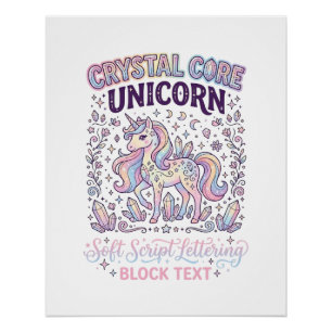 Poster Licorne Crystal Core Licorne Adorable Vector Desig
