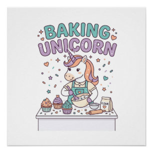 Poster Licorne Cuisson Licorne Produit Branché Graphique_