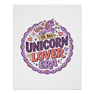 Poster Licorne Dans Mon Ère Amoureux De Licorne Marchandi