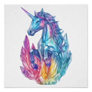 Poster Licorne de la grotte de cristal magique (1)