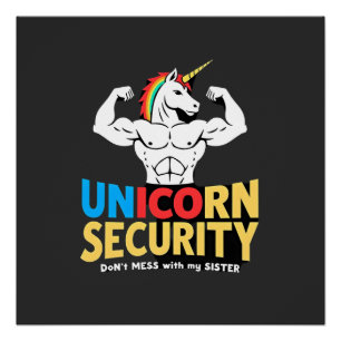 Poster Licorne de sécurité de frère drôle ne plaisante pa