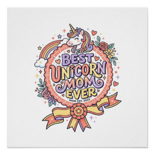 Poster Licorne Meilleure Maman Licorne Jamais Fantaisiste