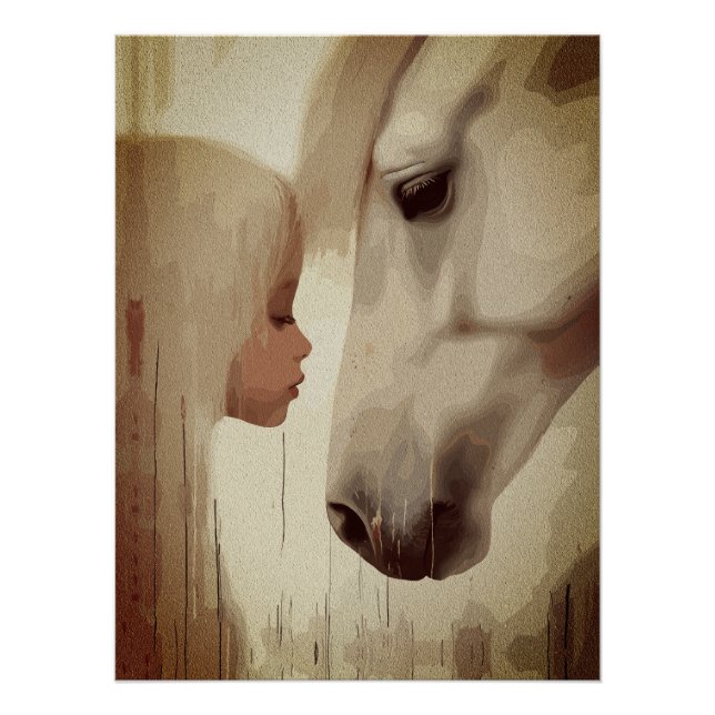 Poster Lien Innocent – Art de l'Enfant et du Cheval (Devant)