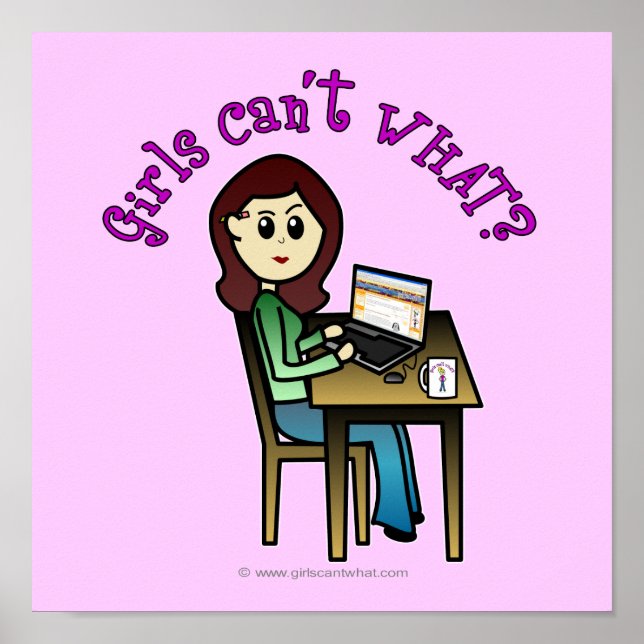 Poster Light Computer Girl (Devant)